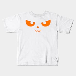 Scary Halloween Face Orange Kids T-Shirt